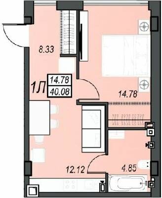1-кімнатна 40.08 м² в ЖК Sunrise City від 23 350 грн/м², м. Чорноморск