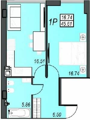 1-кімнатна 45.61 м² в ЖК Sunrise City від 23 350 грн/м², м. Чорноморск