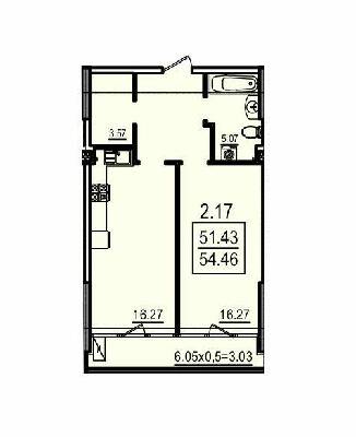 1-кімнатна 54.46 м² в Апарт-комплекс Каліпсо від 35 650 грн/м², Одеса