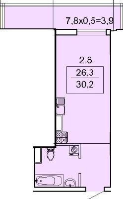 Студія 28.97 м² в Апарт-комплекс Каліпсо від 35 750 грн/м², Одеса