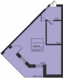 1-кімнатна 39.69 м² в ЖК Avinion від 21 500 грн/м², Одеса