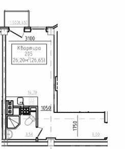 1-кімнатна 26.2 м² в ЖК City House History від 36 900 грн/м², Одеса