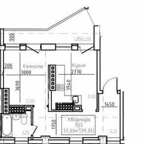 1-кімнатна 39.35 м² в ЖК City House History від 30 850 грн/м², Одеса