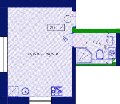 1-кімнатна 21.41 м² в ЖК Craft House від 20 700 грн/м², Одеса