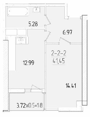 1-кімнатна 41.45 м² в ЖК KADORR City від 24 450 грн/м², Одеса