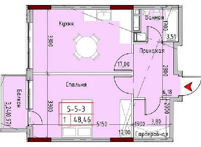 1-комнатная 48.46 м² в ЖК MARINIST residence от 30 400 грн/м², Одесса