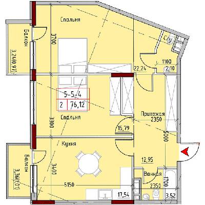 2-комнатная 76.12 м² в ЖК MARINIST residence от 30 400 грн/м², Одесса