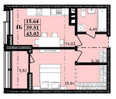 1-кімнатна 43.03 м² в ЖК Modern від 20 050 грн/м², Одеса