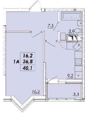 1-кімнатна 40.1 м² в ЖК RealPark від 21 300 грн/м², Одеса