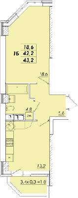 1-кімнатна 43.2 м² в ЖК RealPark від 21 300 грн/м², Одеса