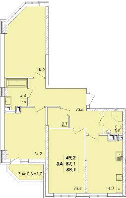 3-кімнатна 88.1 м² в ЖК RealPark від 18 450 грн/м², Одеса