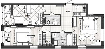 2-кімнатна 75.49 м² в ЖК Sea Town від 19 350 грн/м², Одеса