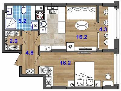 1-кімнатна 48.7 м² в ЖК SunCity від 21 500 грн/м², Одеса