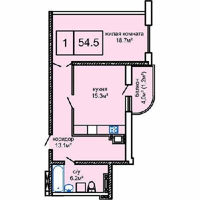 1-кімнатна 54.5 м² в ЖК Вернісаж від 23 850 грн/м², Одеса