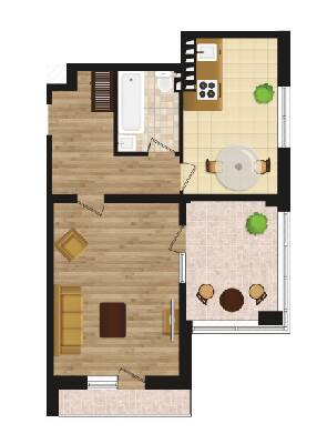 1-кімнатна 53.4 м² в ЖК Золота Ера від 37 350 грн/м², с. Крижанівка