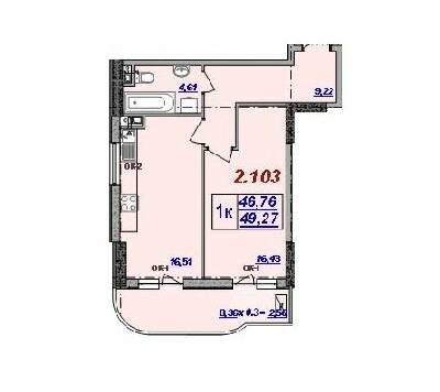 1-кімнатна 49.27 м² в ЖК Мілос від 29 650 грн/м², Одеса