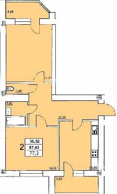 2-кімнатна 77.2 м² в ЖК на Єфимова від 18 500 грн/м², Одеса