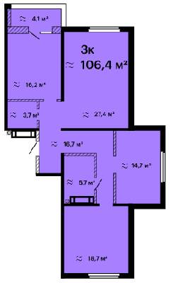 3-кімнатна 106.4 м² в ЖК Оскар від 34 650 грн/м², Одеса