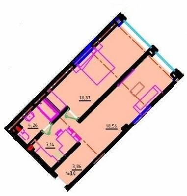 1-кімнатна 36.93 м² в ЖК Простір на Літературній від 34 550 грн/м², Одеса