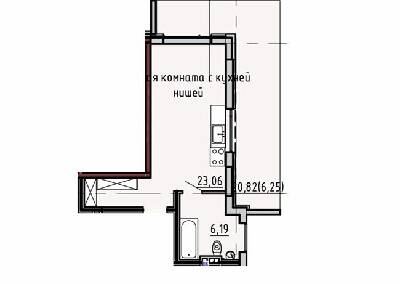1-кімнатна 35.37 м² в ЖК Пространство на Маячном від 32 600 грн/м², Одеса