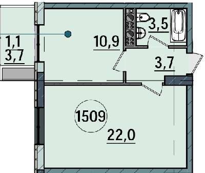 1-кімнатна 41.2 м² в ЖК Пространство на Тульской від 21 300 грн/м², Одеса