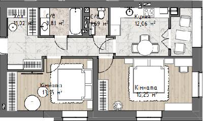 2-кімнатна 57.98 м² в ЖК Чайка Люкс від 20 000 грн/м², Одеса