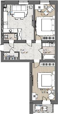 2-кімнатна 78.32 м² в ЖК Чайка Люкс від 20 000 грн/м², Одеса