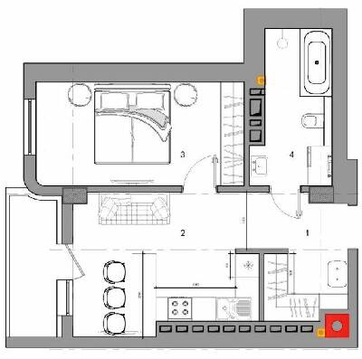 1-кімнатна 45.7 м² в КБ Graf від 71 650 грн/м², Одеса