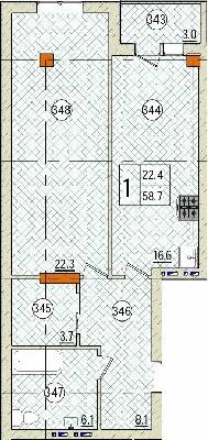 1-кімнатна 58.7 м² в КБ Pierre від 60 450 грн/м², Одеса