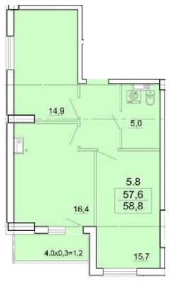 2-кімнатна 58.8 м² в КБ Аполлон на Карантинной від 38 000 грн/м², Одеса