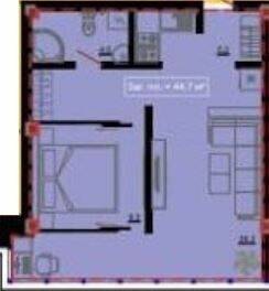 1-комнатная 41.7 м² в ГЖК Русь от 10 450 грн/м², г. Белгород-Днестровский