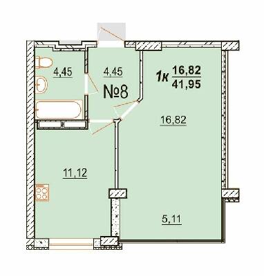 1-кімнатна 41.95 м² в ЖК BRUSSELS від забудовника, с. Крижанівка