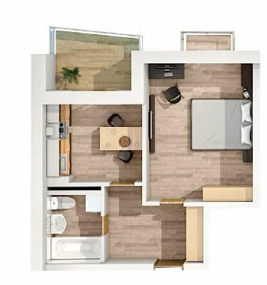 1-кімнатна 37.7 м² в ЖК Калейдоскоп від 25 200 грн/м², Одеса