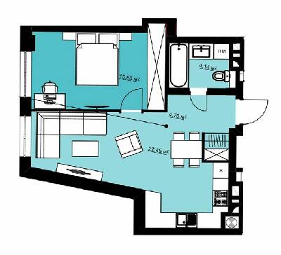 1-кімнатна 46.9 м² в ЖК Green Park від 22 000 грн/м², м. Винники