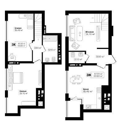 Двухуровневая 80.8 м² в ЖК Auroom City от 21 100 грн/м², Львов