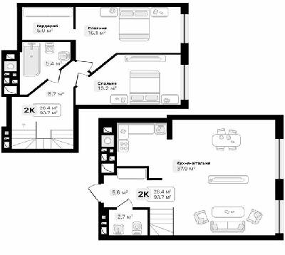 Двухуровневая 93.7 м² в ЖК Auroom City от 18 650 грн/м², Львов