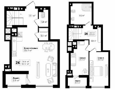 Двухуровневая 82 м² в ЖК Auroom City от 18 650 грн/м², Львов