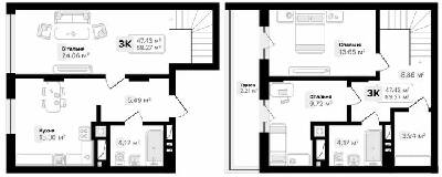 Двухуровневая 89.27 м² в ЖК AUROOM SUNRISE от 20 100 грн/м², Львов