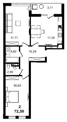 2-кімнатна 72.5 м² в ЖК BARCELONA від 29 650 грн/м², Львів