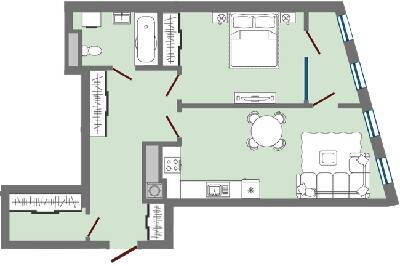1-комнатная 62.42 м² в ЖК Greenville Park Lviv от 29 650 грн/м², Львов