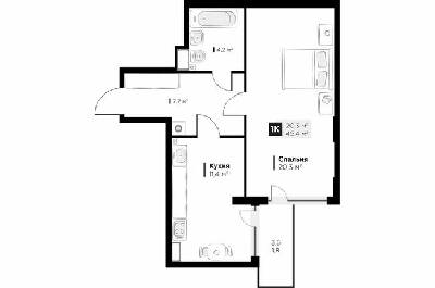 1-комнатная 45.4 м² в ЖК OBRIY3 от 22 800 грн/м², Львов