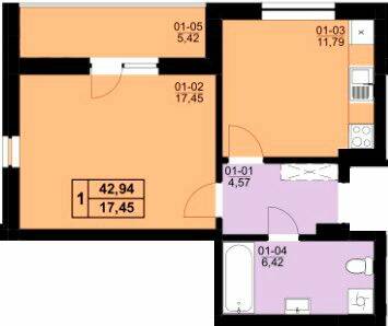 1-кімнатна 42.94 м² в ЖК Resident Hall від 22 300 грн/м², Львів