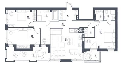 3-кімнатна 138.2 м² в ЖК S78 від 53 900 грн/м², Львів
