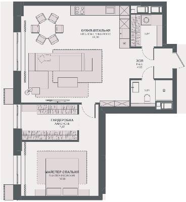 1-кімнатна 78.16 м² в ЖК TRIIINITY від 63 650 грн/м², Київ