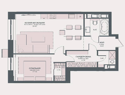 1-кімнатна 60.12 м² в ЖК TRIIINITY від 63 650 грн/м², Київ