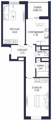 2-комнатная 63.39 м² в ЖК Viking Park от 27 650 грн/м², Львов