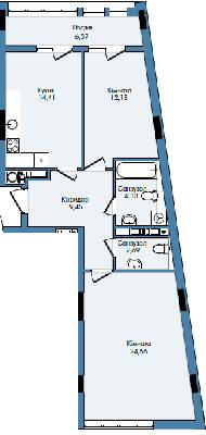 2-комнатная 74.3 м² в ЖК Washington City от 19 500 грн/м², Львов