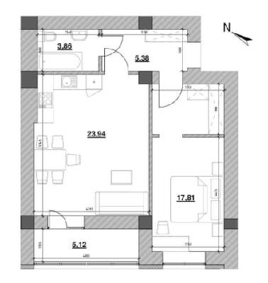 1-кімнатна 56.11 м² в ЖК Шенген від 20 328 грн/м², Львів