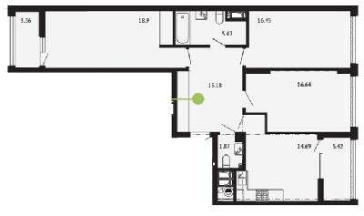 3-кімнатна 95.93 м² в ЖК Вільне Місто від 20 750 грн/м², Львів