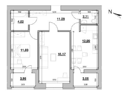 2-кімнатна 68.76 м² в ЖК Шенген від 24 041 грн/м², Львів